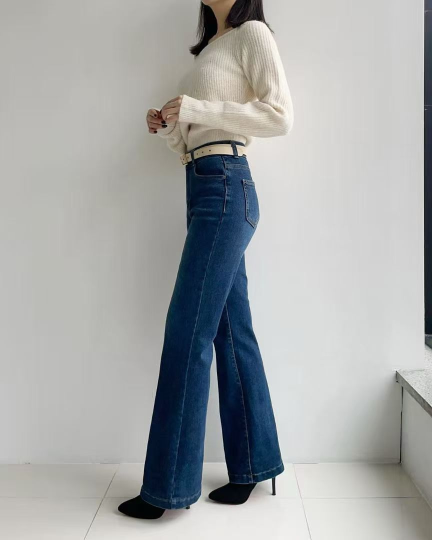 韓國 HowLuk 牛仔褲 刷薄毛 (冬季款)【H2557】