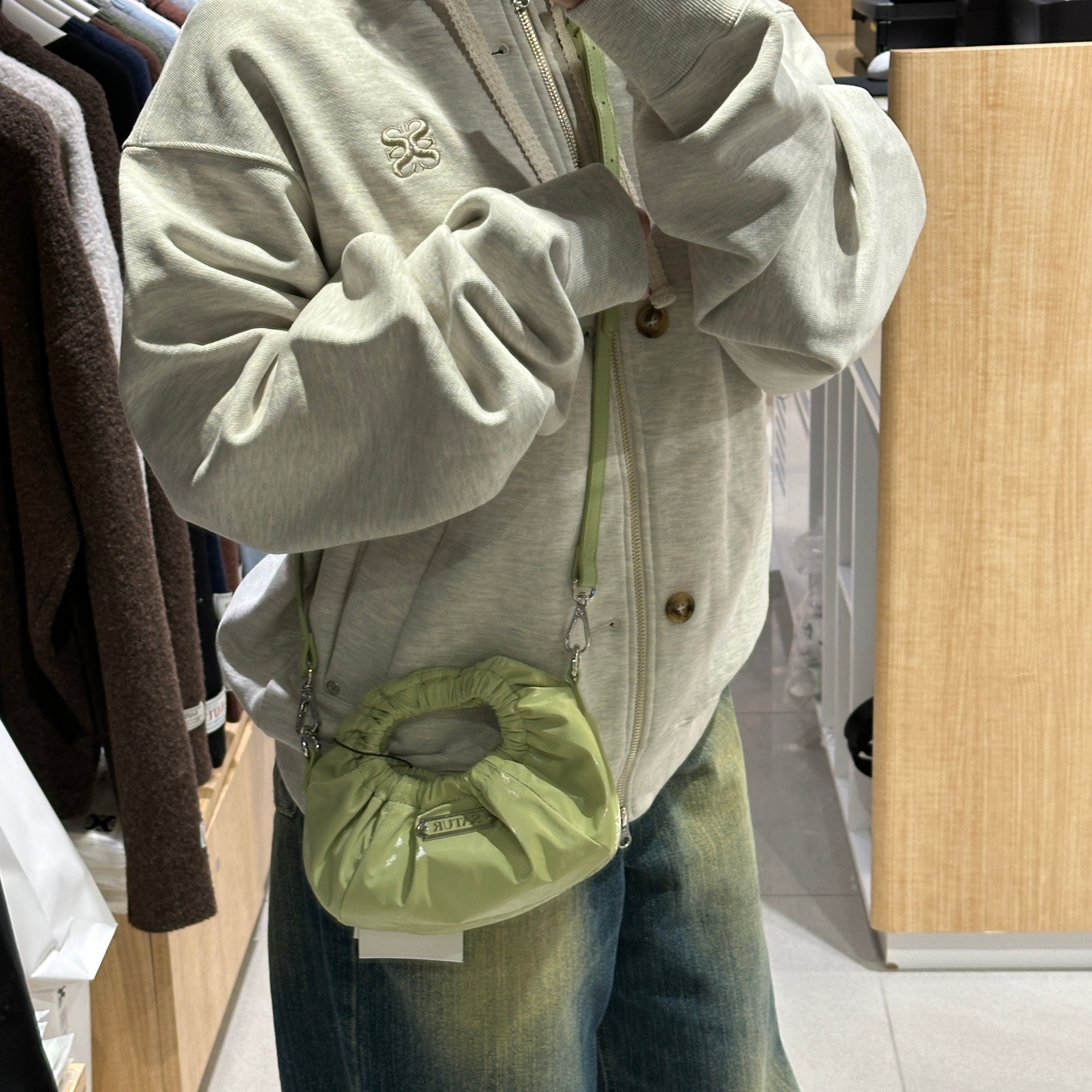 韓國 Satur Scrunchie Mini Tote & Cross Bag【SR034】