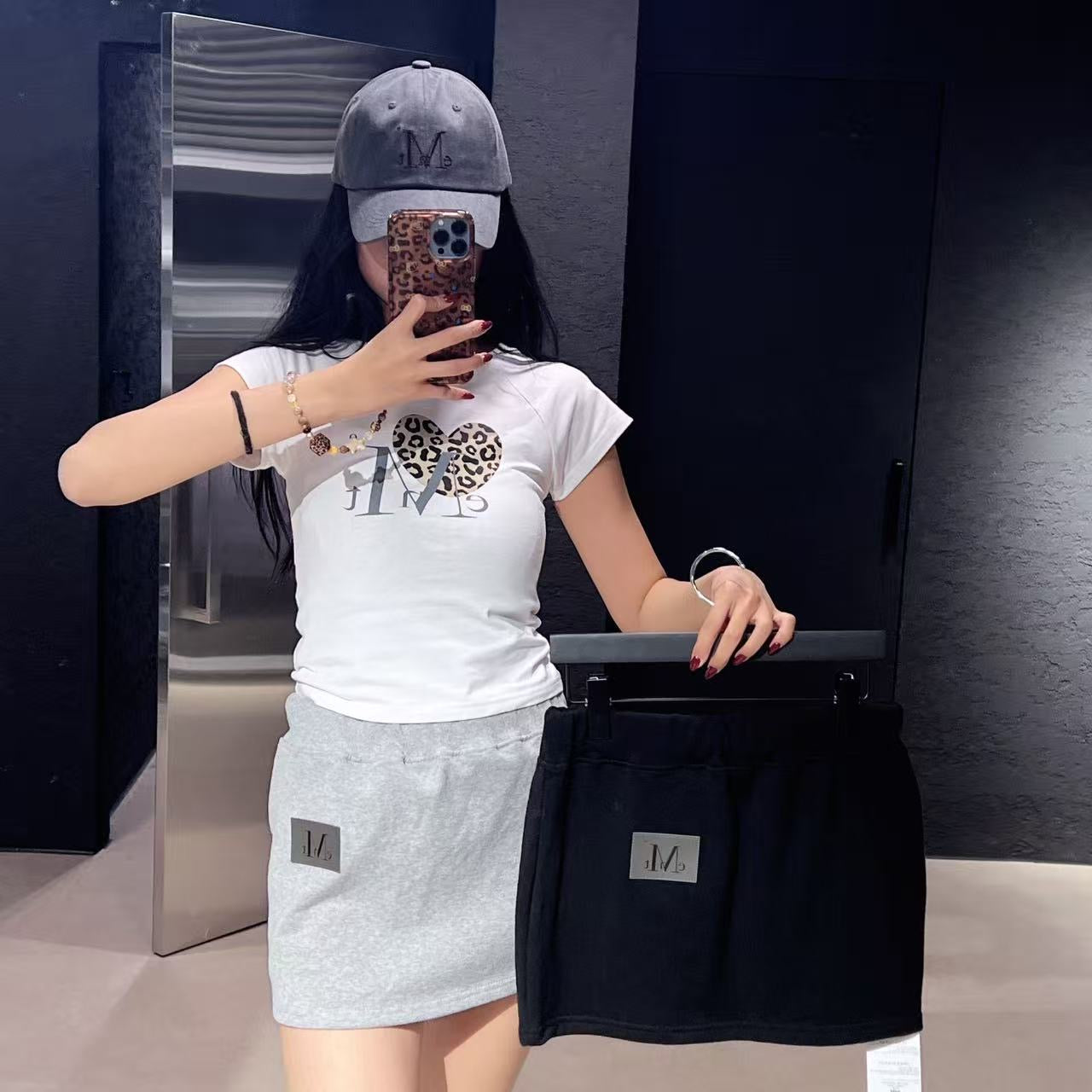 韓國 Mucent Tiaje Set up Eyelet Sweat Skirt【MU148】