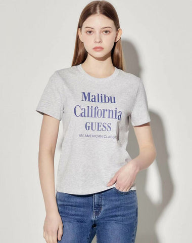 韓國 Guess Women's Malibu Lettering Short Sleeve T-Shirt【GU012】