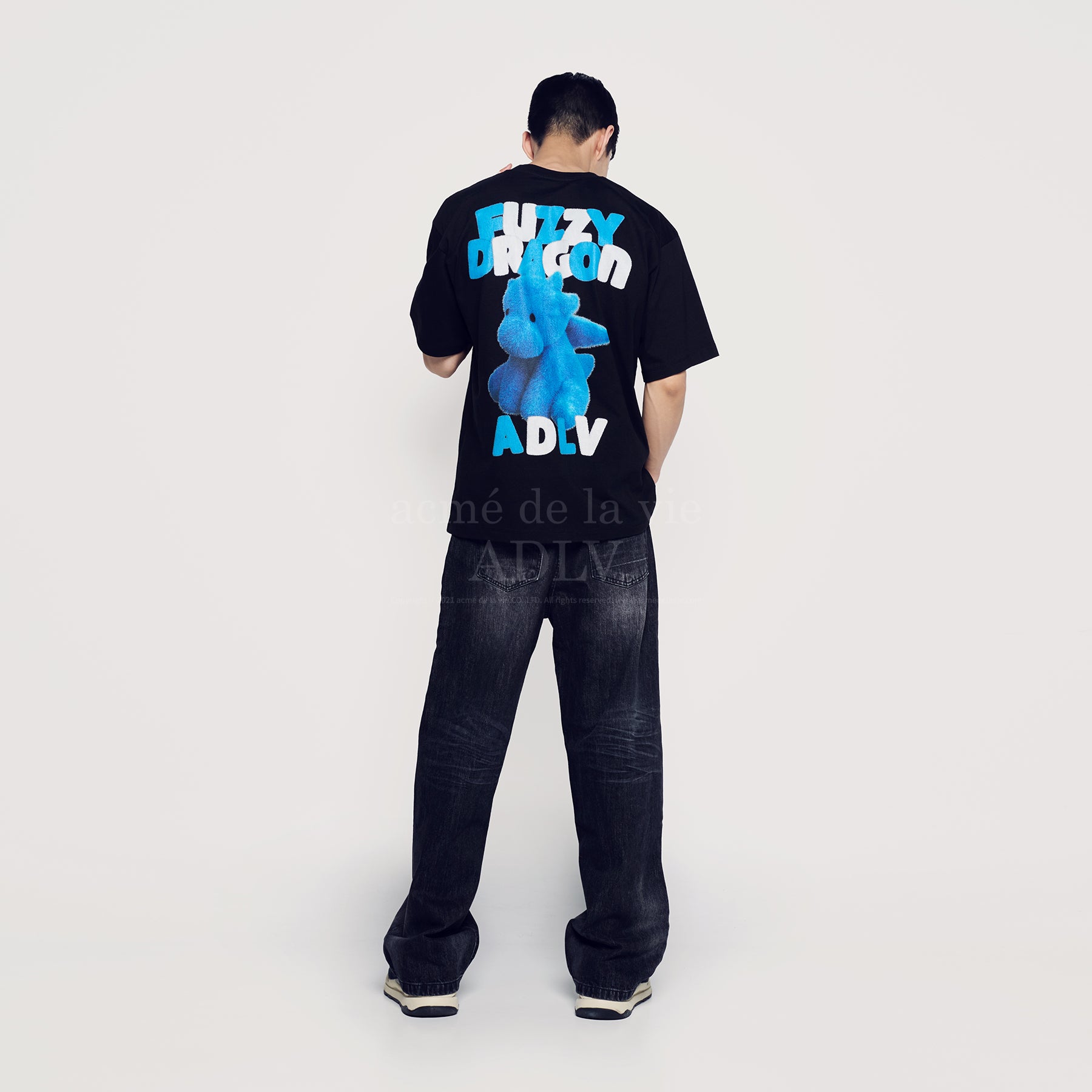 韓國 ADLV FUZZY FONT DRAGON SHORT SLEEVE T-SHIRT【AD005】