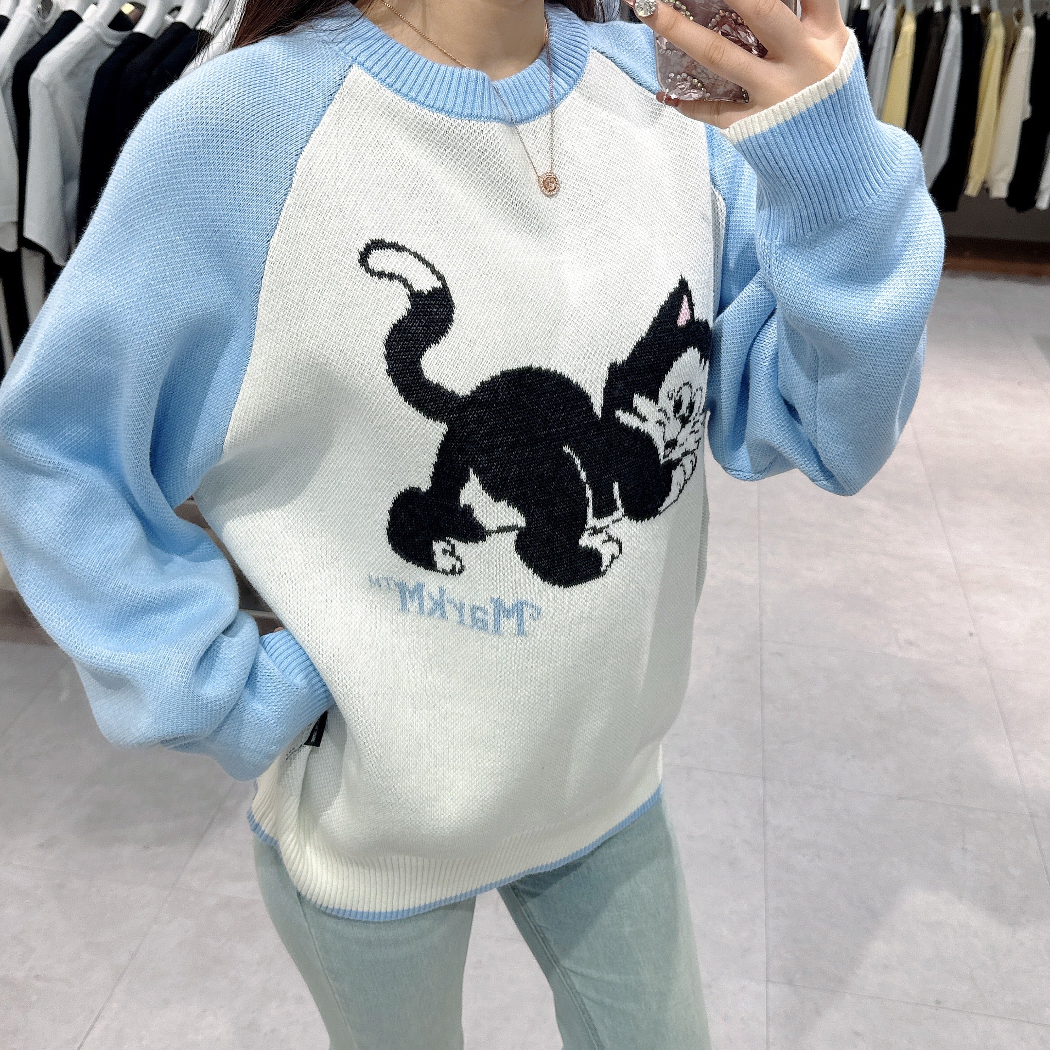 韓國 Markm KITTEN RAGLAN CREWNECK KNIT【MA081】