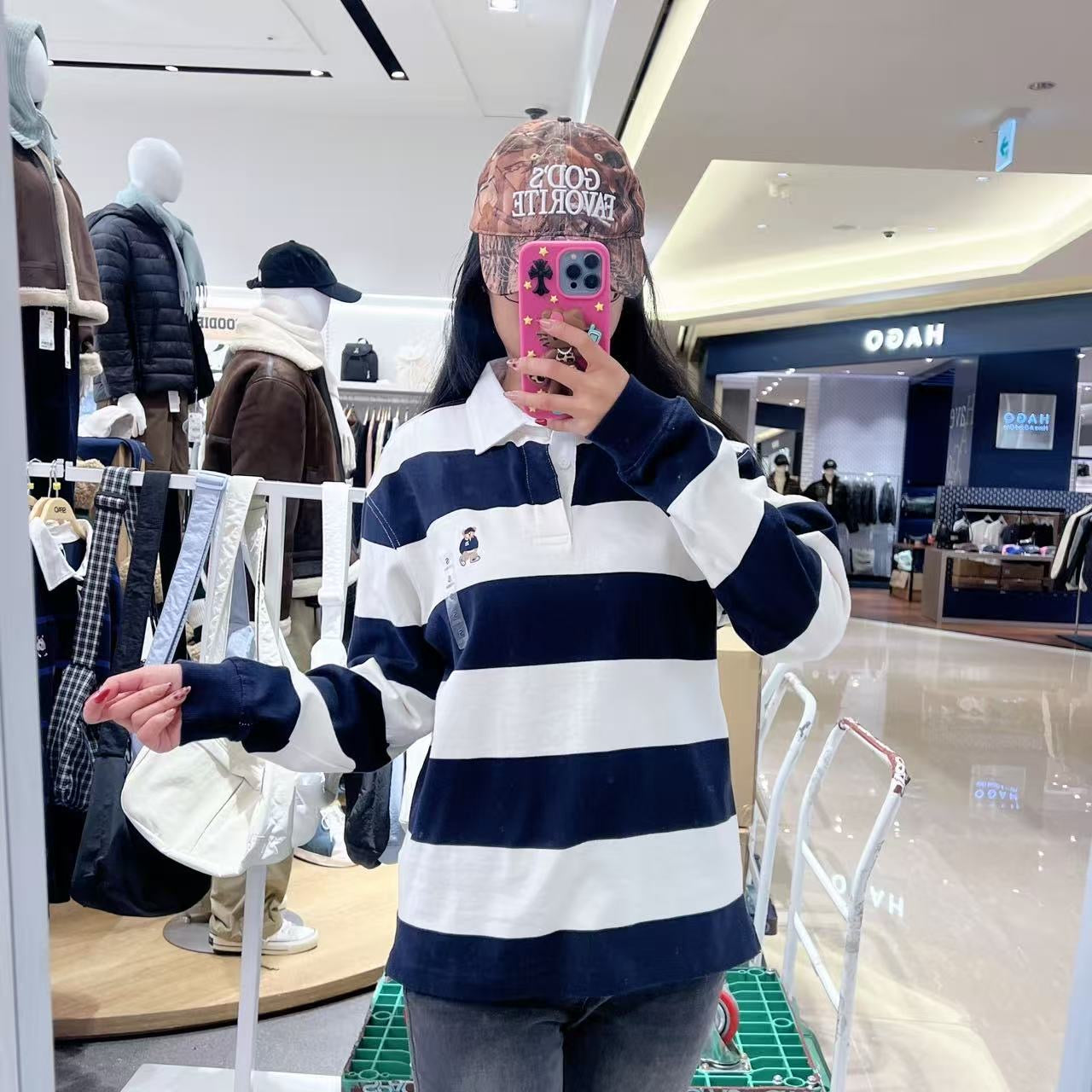 韓國 SPAO Woody Rugby Long Sleeve T-Shirt【SP302】