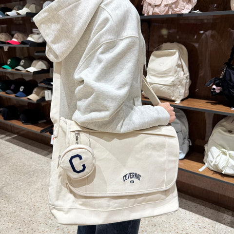 韓國 Covernat Canvas Serif Messenger Bag【CO065】 - STT Mall HK 靚太網購