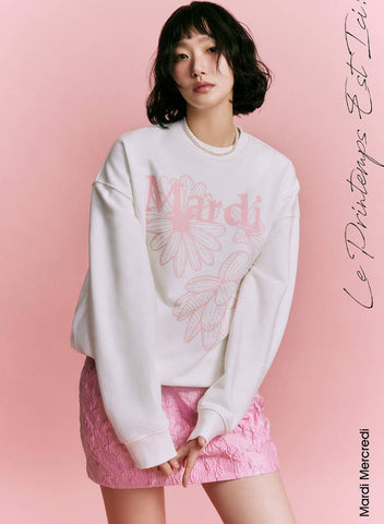 韓國 Mardi Mercredi SWEATSHIRT TRIPLE FLOWER【MM007】 - STT Mall HK 靚太網購