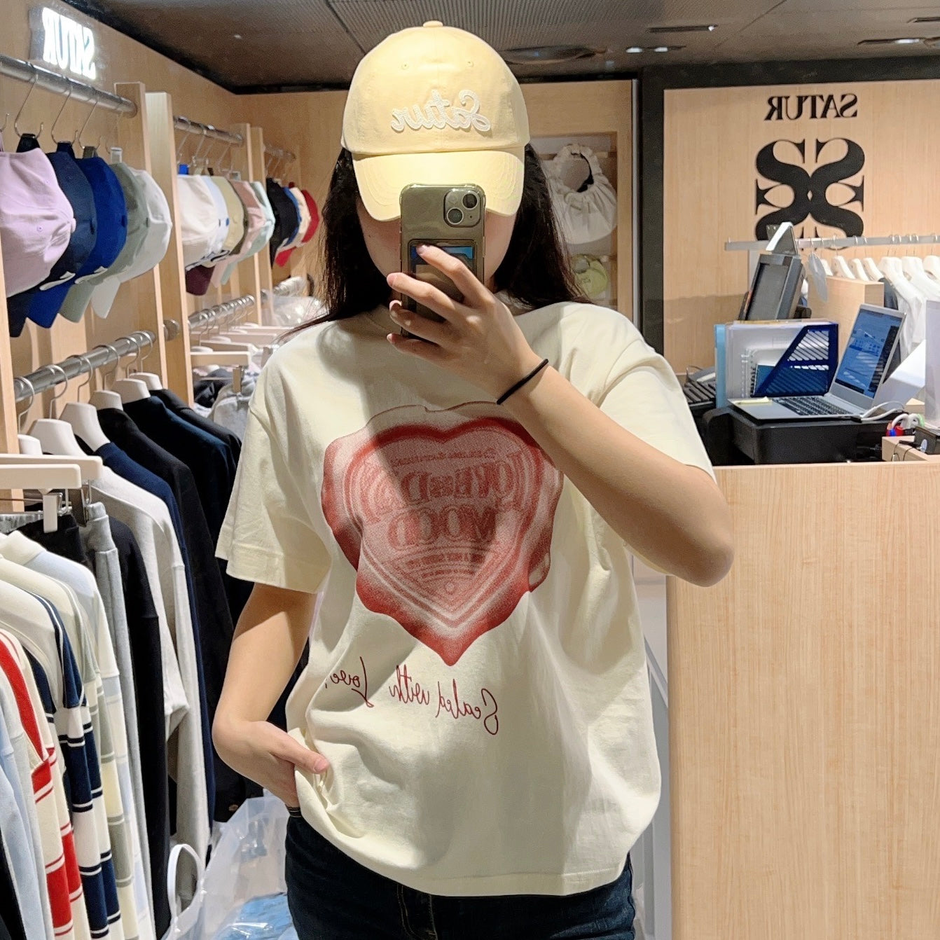 韓國 Satur Saturday Retro Mood Graphic T-Shirt【SR101】
