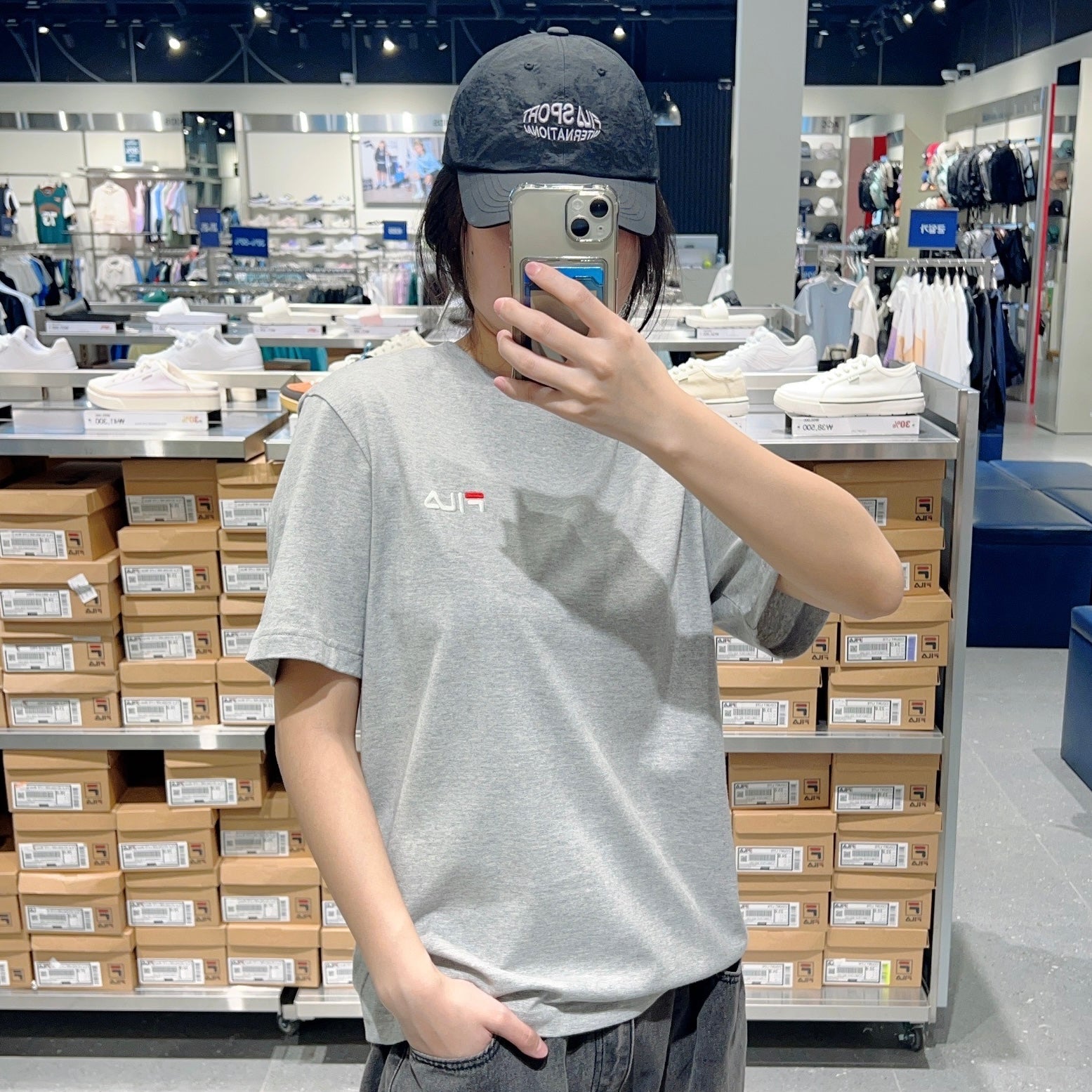 韓國 FILA Unisex Linear Small Logo Short Sleeve T-shirt【FA302】