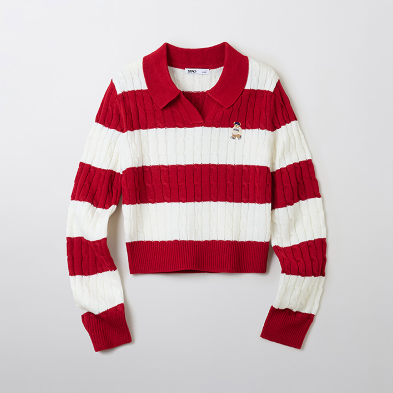 韓國 SPAO Cable Semi-Open Crop Sweater【SP211】