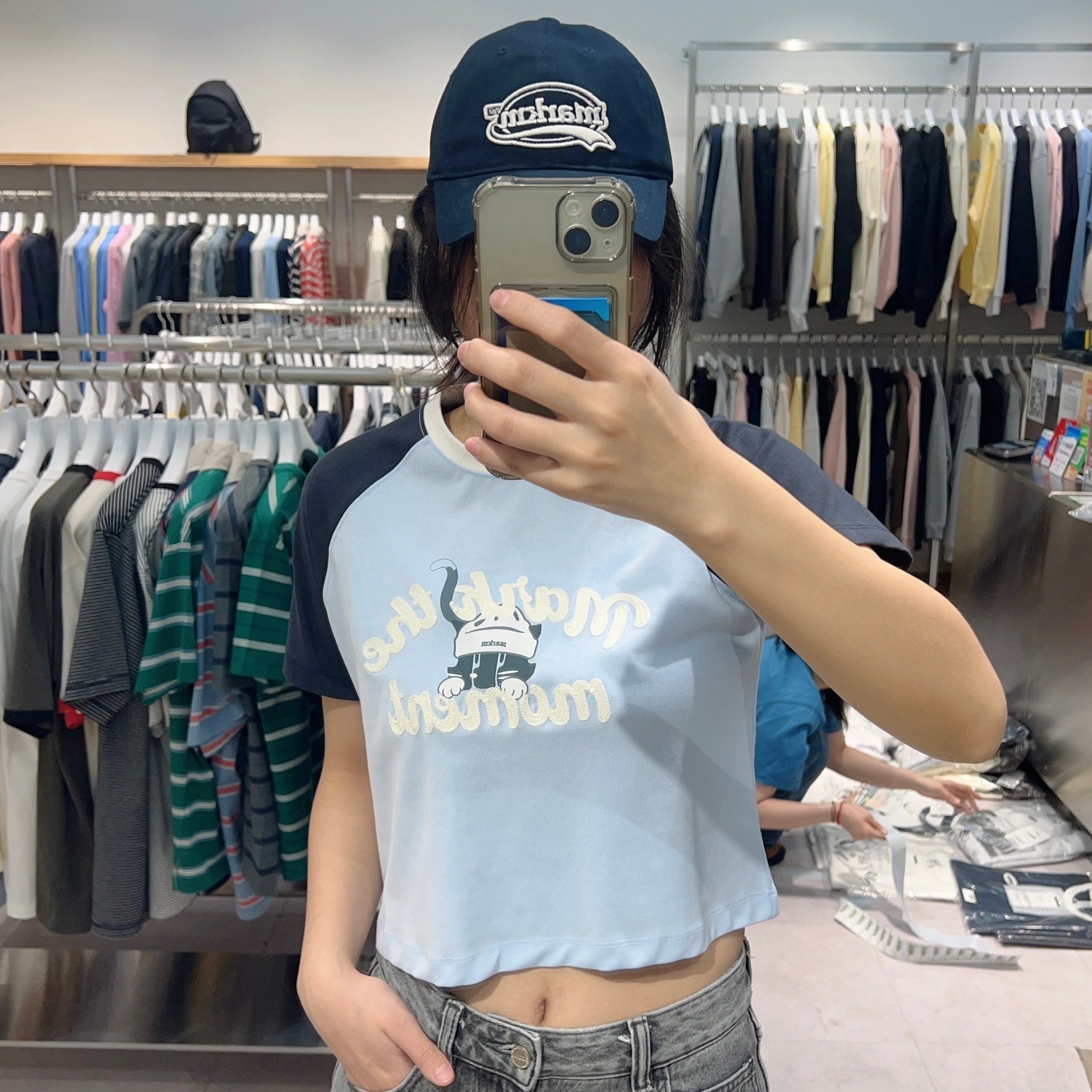 韓國 Markm (W) RAGLAN MARKO CROP T-SHIRTS【MA139】