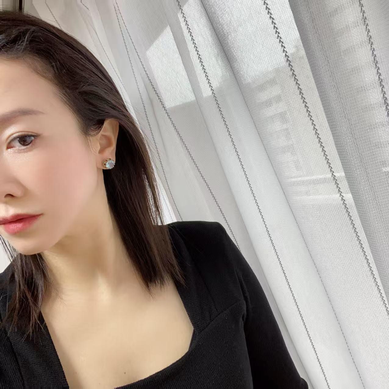 日本直送 寶藏復古風藍托帕耳飾【JS363】