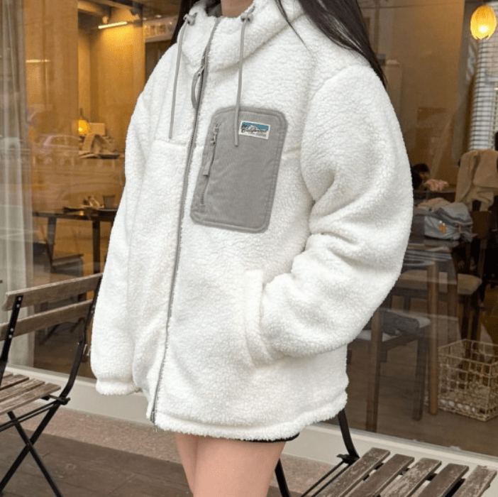 韓國 Who.A.U 雙面羊糕毛外套 - STT Mall HK 靚太網購 -- Beige / S