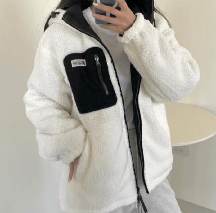 韓國 Who.A.U 雙面羊糕毛外套 - STT Mall HK 靚太網購 -- Beige / S