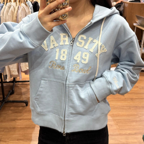 韓國 Who.A.U Patch Crop Hood Zip-up【WA042】 - STT Mall HK 靚太網購
