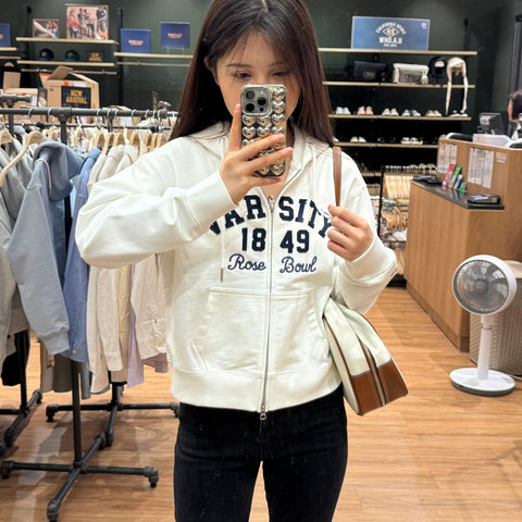 韓國 Who.A.U Patch Crop Hood Zip-up【WA042】 - STT Mall HK 靚太網購