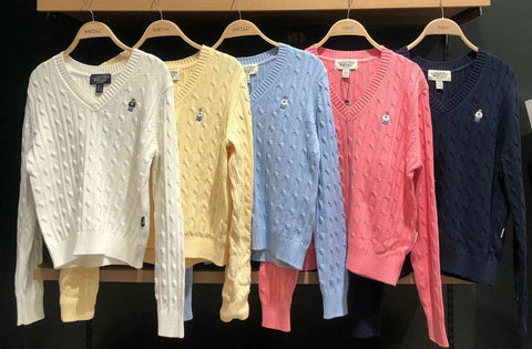 韓國 Who.A.U Steve V-neck Cable Sweater【WA058】 - STT Mall HK 靚太網購