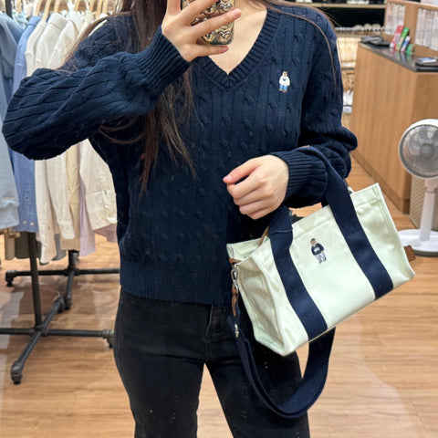 韓國 Who.A.U Steve V-neck Cable Sweater【WA058】 - STT Mall HK 靚太網購