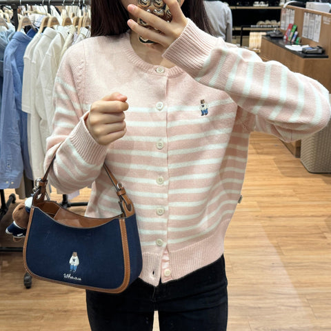 韓國 Who.A.U Steve Round Neck Cardigan【WA047】 - STT Mall HK 靚太網購