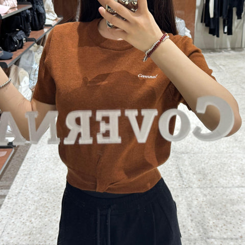 韓國 Covernat Women's Twist Wool Short Sleeve Knit【CO012】 - STT Mall HK 靚太網購