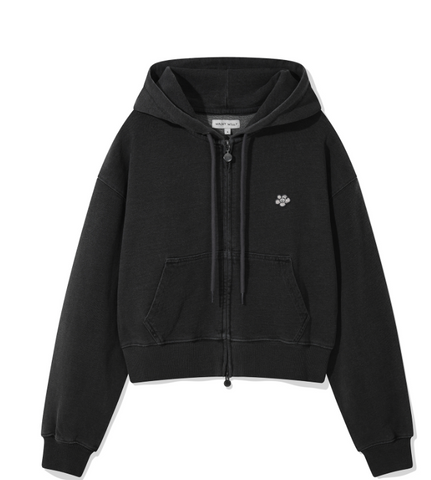 韓國 Wacky Willy Women's Washed Crop Hooded Zip-Up 【WW081】 - STT Mall HK 靚太網購