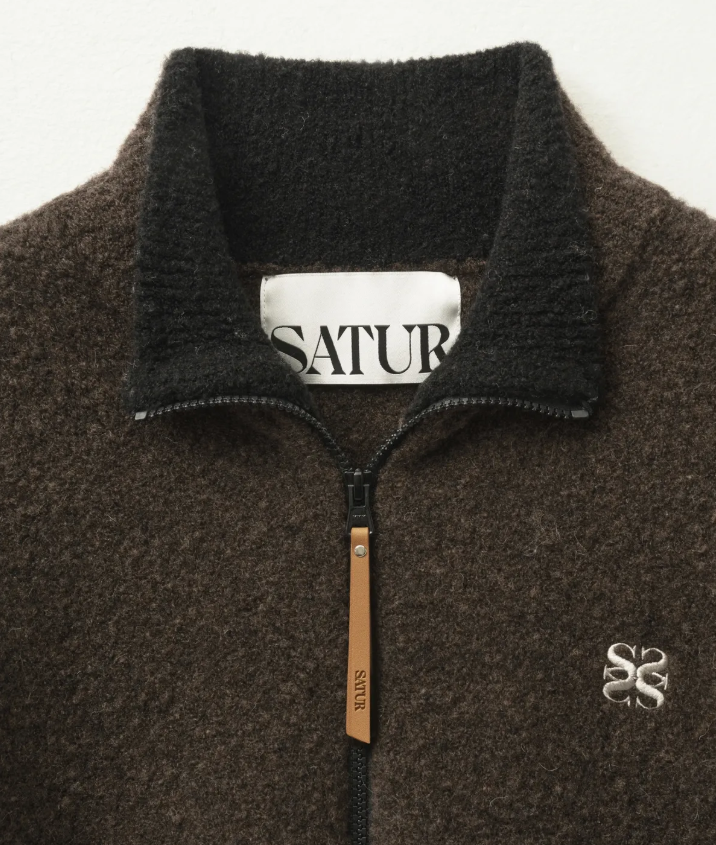 韓國 Satur Fluffy Wool Fleece Knit Zip-up【SR029】