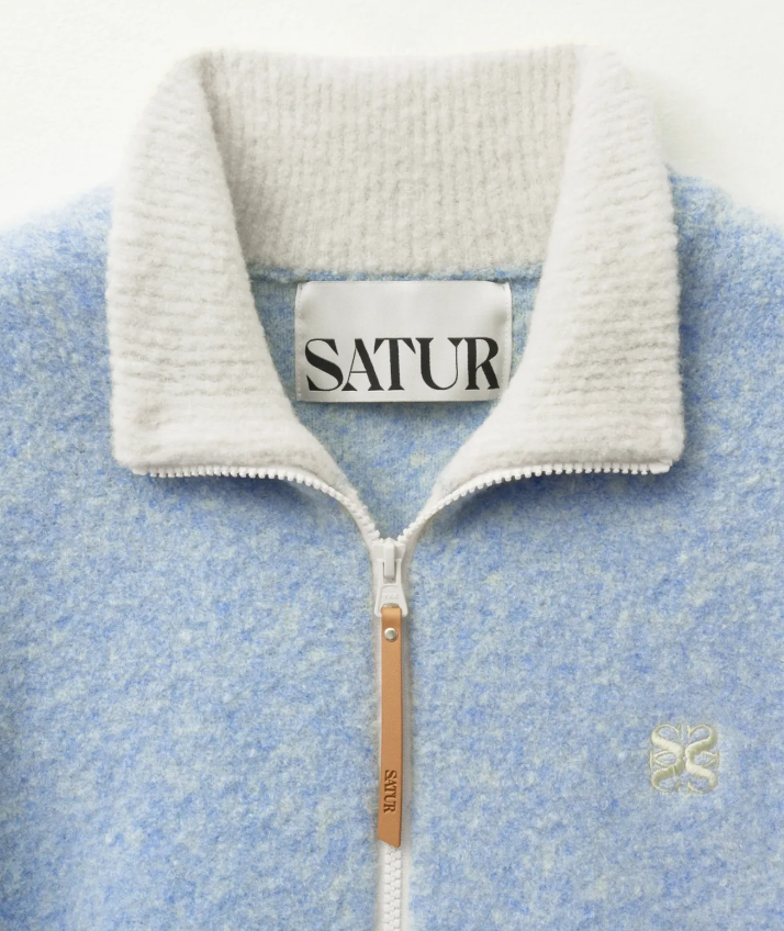 韓國 Satur Fluffy Wool Fleece Knit Zip-up【SR029】
