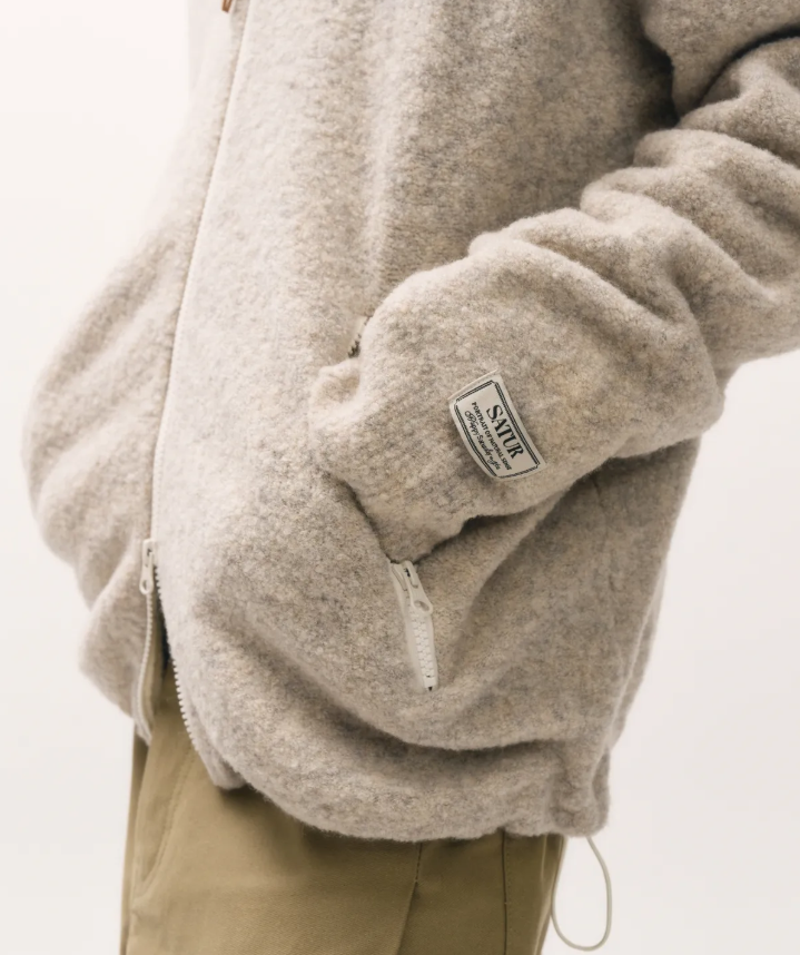 韓國 Satur Fluffy Wool Fleece Knit Zip-up【SR029】