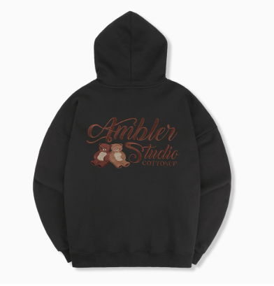 韓國 Ambler Cotton UP Embroidery Hood Zip Jacket 【AR093】