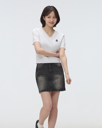 韓國 SPAO V-neck short-sleeved knit【SP090】