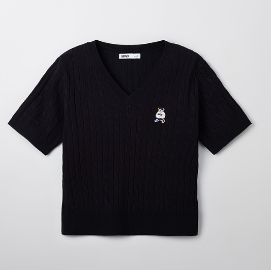 韓國 SPAO V-neck short-sleeved knit【SP090】