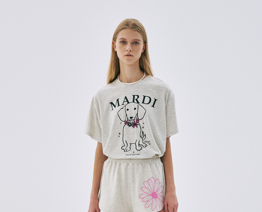 韓國 Mardi Mercredi TSHIRT SWING THE TAIL DDANJI FLOWER NECKLACE【MM060】