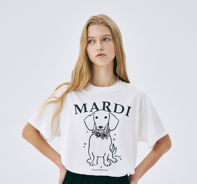 韓國 Mardi Mercredi TSHIRT SWING THE TAIL DDANJI FLOWER NECKLACE【MM060】