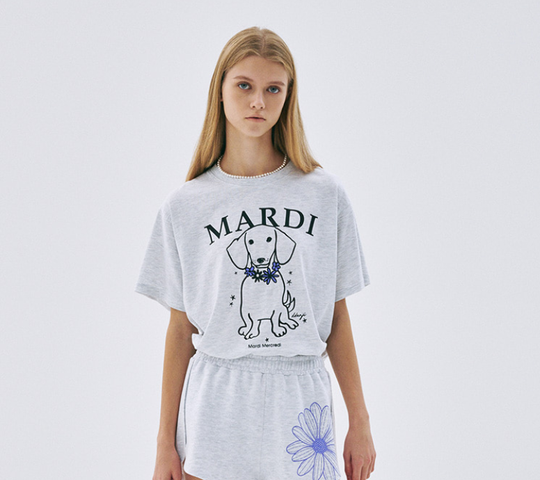 韓國 Mardi Mercredi TSHIRT SWING THE TAIL DDANJI FLOWER NECKLACE【MM060】