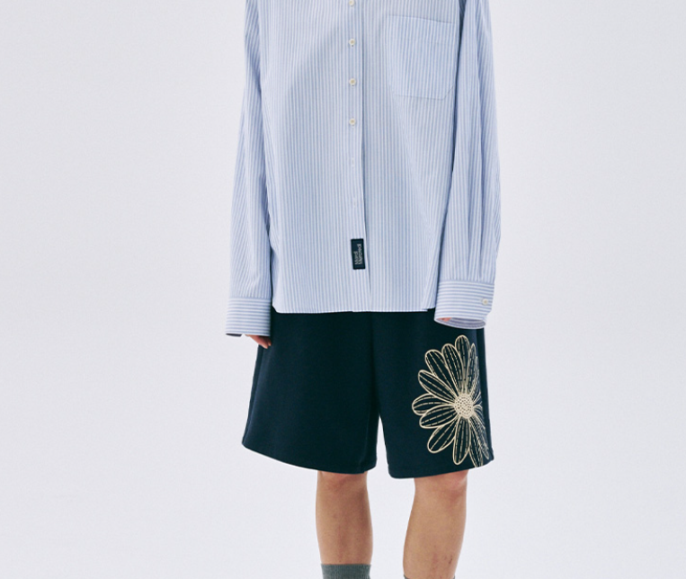 韓國 Mardi Mercredi OVERSIZED SWEAT BERMUDA FLOWER【MM062】