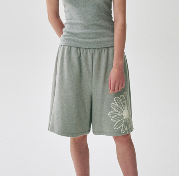韓國 Mardi Mercredi OVERSIZED SWEAT BERMUDA FLOWER【MM062】