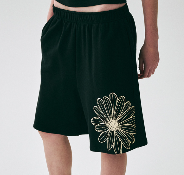 韓國 Mardi Mercredi OVERSIZED SWEAT BERMUDA FLOWER【MM062】