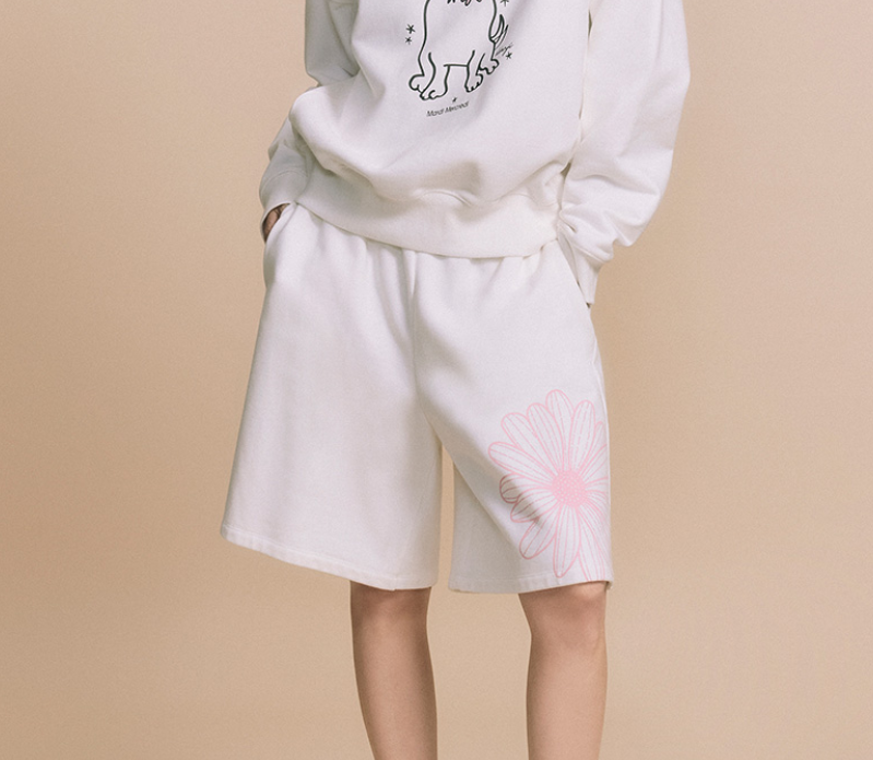 韓國 Mardi Mercredi OVERSIZED SWEAT BERMUDA FLOWER【MM062】