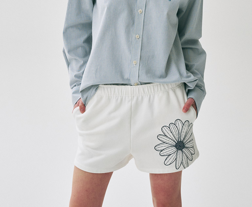 韓國 Mardi Mercredi SWEAT SHORTS FLOWER【MM063】