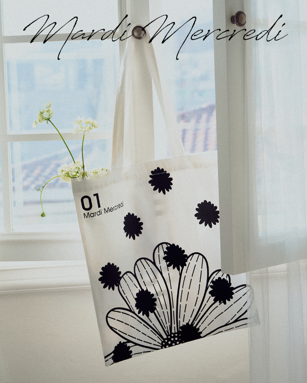 韓國 Mardi Mercredi CANVAS BAG FLOWER DOTS【MM112】