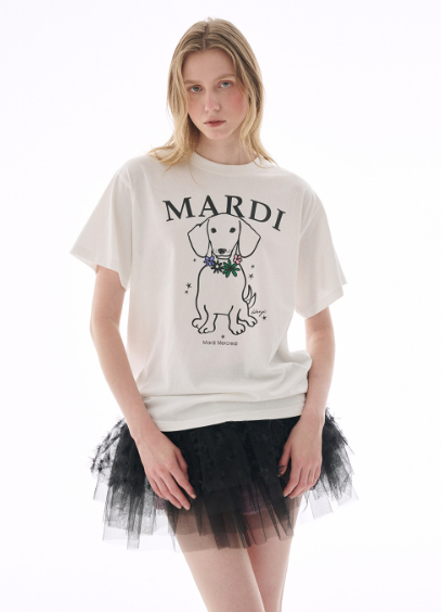 韓國 Mardi Mercredi TSHIRT SWING THE TAIL DDANJI FLOWER NECKLACE MULTICOLOR【MM115】