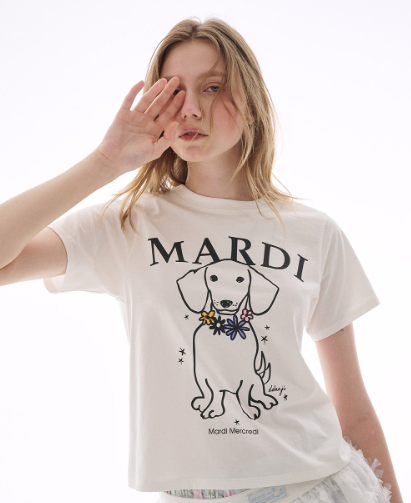 韓國 Mardi Mercredi SLIM TSHIRT SWING THE TAIL DDANJI FLOWER NECKLACE MULTICOLOR【MM117】