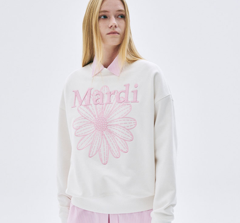 韓國 Mardi Mercredi SWEATSHIRT FLOWERMARDI NEEDLEWORK【MM065】