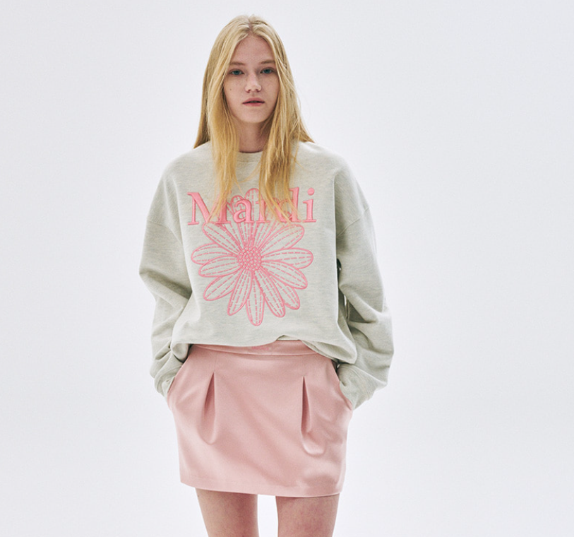韓國 Mardi Mercredi SWEATSHIRT FLOWERMARDI NEEDLEWORK【MM065】