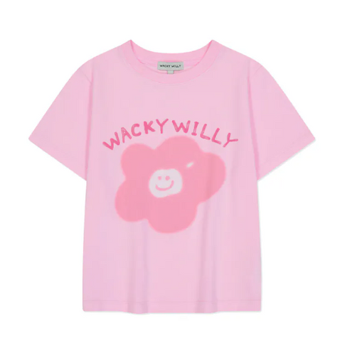 韓國 Wacky Willy Women's Lily Graphic Crop Short Sleeve T-Shirt【WW218】