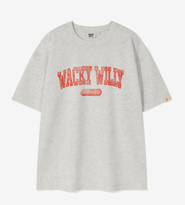 韓國 Wacky Willy Washed Logo Crewneck T-Shirt【WW210】
