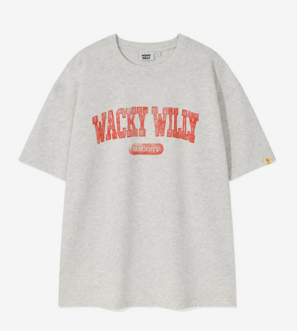 韓國 Wacky Willy Washed Logo Crewneck T-Shirt【WW210】
