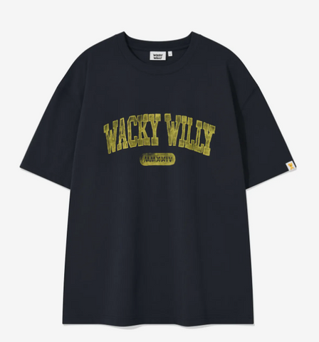 韓國 Wacky Willy Washed Logo Crewneck T-Shirt【WW210】
