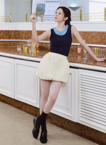 韓國 Marithe Francois Girbaud W LAYERED SLEEVELESS【MF589】