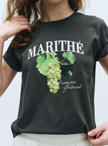 韓國 Marithe Francois Girbaud Women's GRAPE GRAPHIC T-SHIRTS【MF583】