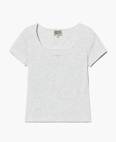 韓國 Marithe Francois Girbaud Women's SLIM FIT SQUARE NECK T-SHIRTS【MF581】