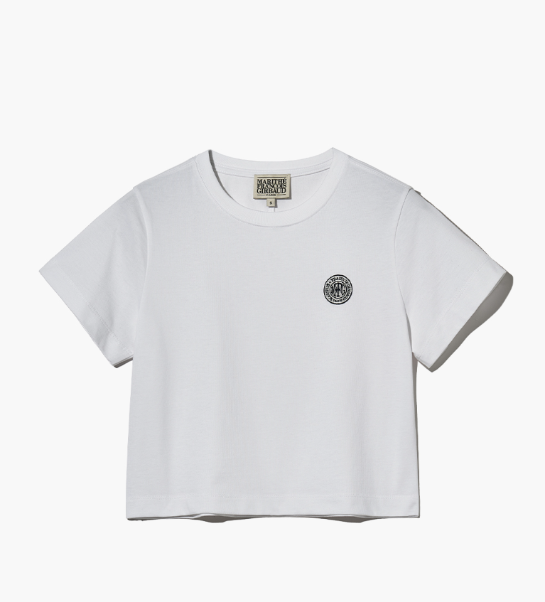 韓國 Marithe Francois Girbaud MOUVEMENT W CIRCLE WAPPEN AEROCOOL CROP T-SHIRT凉感面料【MF491】